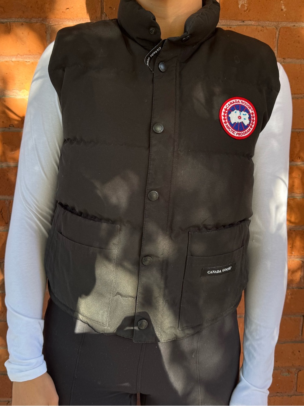 Canada Goose Black Sleeveless Down Puffer Vest with Patch